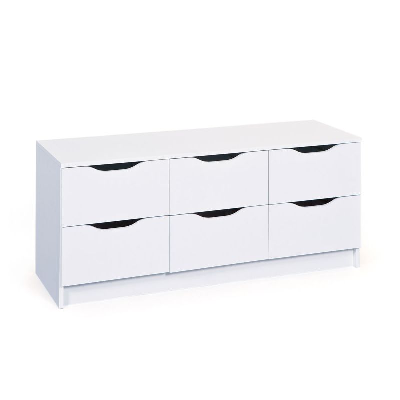 Inter Link Kommode „Westphalen 6-B“, weiß, 6 Schubladen, 122x50x40 cm