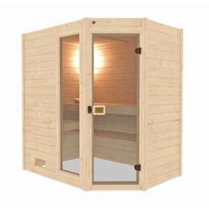 Weka Massivholzsauna „Valida Eck 1“, GTF, Sparset 1