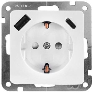 USB-Steckdose (A/C) Monaco Platin anthrazit USB-Steckdose (A/C) Monaco Platin anthrazit