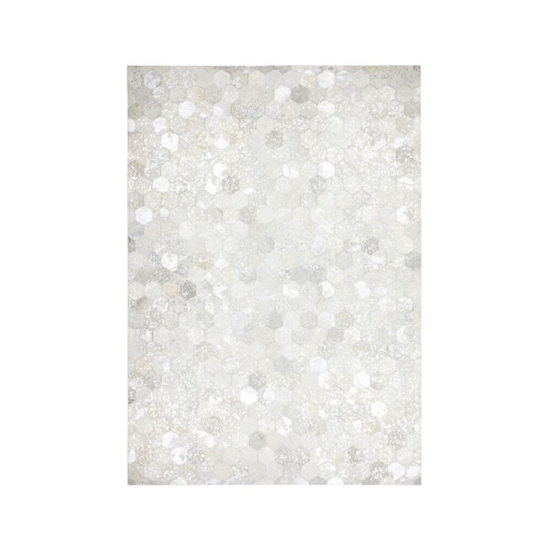 Lederteppich Spark 210 grau/silber