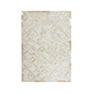 Lederteppich „Spark 410“, elfenbein/gold Lederteppich „Spark 410“, elfenbein/gold