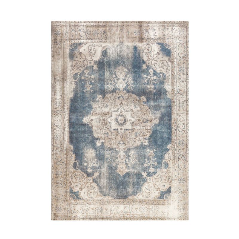 Kurzflorteppich Vintage 8400 creme/blau