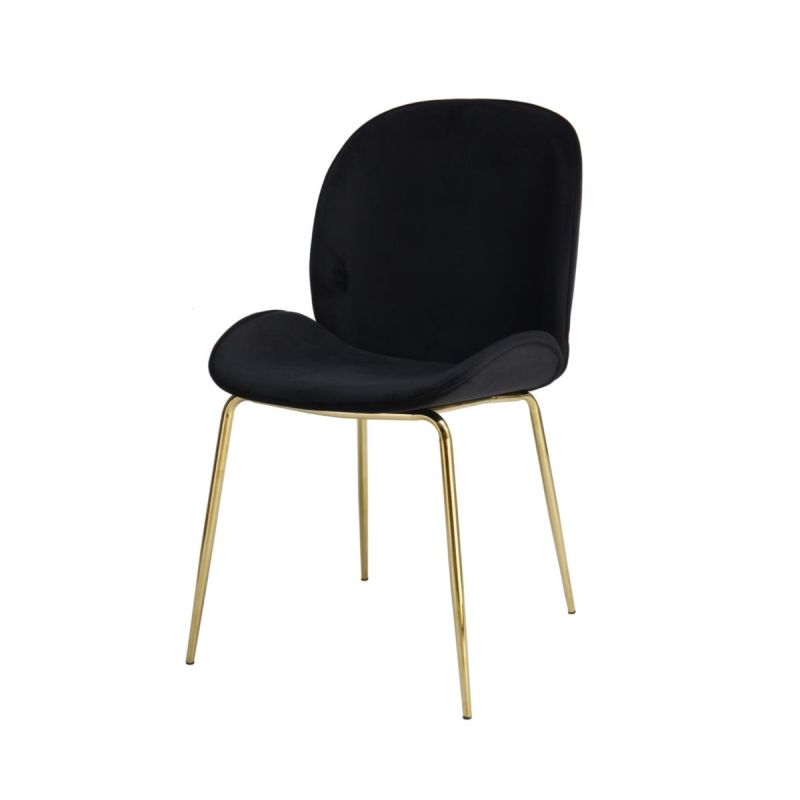 Stuhl „Charlize 110“, 2er-Set, schwarz/Messing