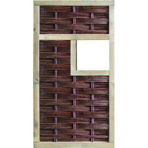 TETZNER & JENTZSCH Zaunserie „LABO-3D“, Weidengeflechtzaun, 94 x 180 cm, 1 Fenster mittig
