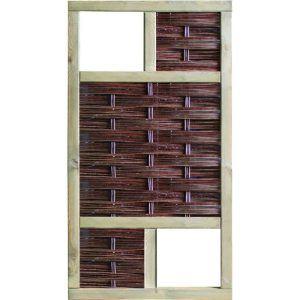 TETZNER & JENTZSCH Zaunserie „LABO-3D“, Weidengeflechtzaun, 94 x 180 cm, 2 Fenster oben+unten