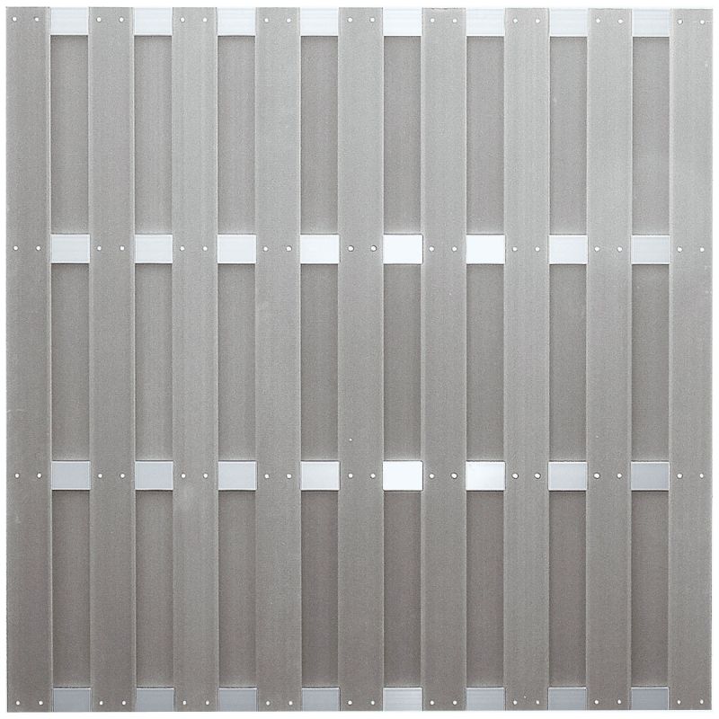 Ideenwelt T&J Zaunserie JINAN grau 180 x 180 cm WPC-Bretterzaun