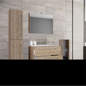 Waschplatz 80 cm 5-teiliges Set 2 Schubfächer mit Spiegelschrank Sonoma-Eiche Waschplatz 80 cm 5-teiliges Set 2 Schubfächer mit Spiegelschrank Sonoma-Eiche