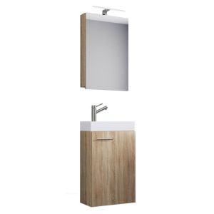 Gäste-Waschplatz Slito mit Spiegelschrank Sonoma-Eiche Gäste-Waschplatz Slito mit Spiegelschrank Sonoma-Eiche