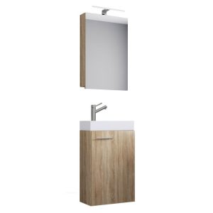 Gäste-Waschplatz Slito mit Spiegelschrank inkl Beleuchtung Sonoma-Eiche Gäste-Waschplatz Slito mit Spiegelschrank inkl Beleuchtung Sonoma-Eiche