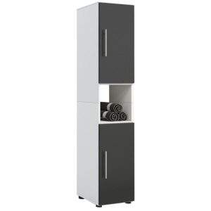 Hochschrank Flandu weiß/schwarz Hochschrank Flandu weiß/schwarz