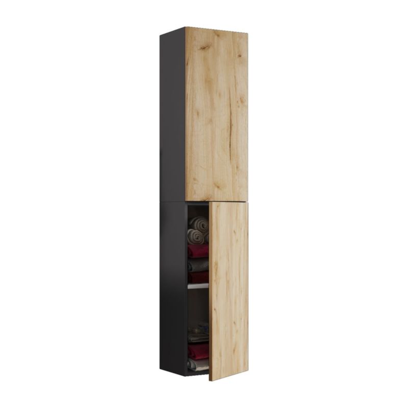 Hochschrank VCB 11" anthrazit/Honig-Eiche