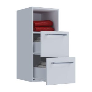 Midischrank „VCB 5", 2 Schubladen & offenes Fach, weiß Midischrank „VCB 5", 2 Schubladen & offenes Fach, weiß