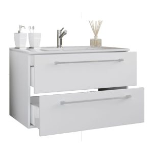 Waschplatz 60 cm 2-teilig 2 Schubfächer weiß Waschplatz 60 cm 2-teilig 2 Schubfächer weiß