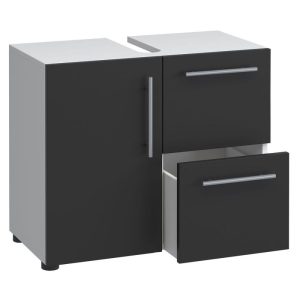 Badunterschrank Flandu weiß/schwarz Badunterschrank Flandu weiß/schwarz
