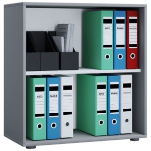 Büroregal Lona L ohne Türen grau Büroregal Lona L ohne Türen grau