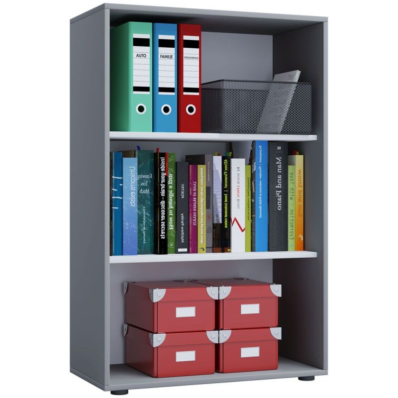 Büroregal Lona XL ohne Türen grau