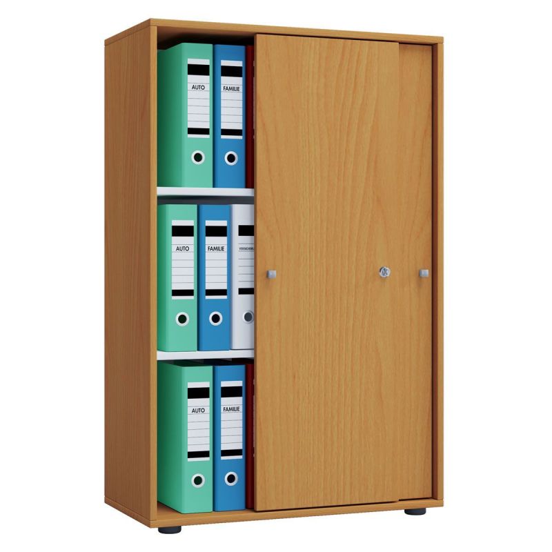 Büroschrank Lona XL mit Schiebetüren Buche
