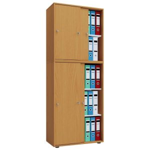 Büroschrank Lona XXL mit Schiebetüren braun