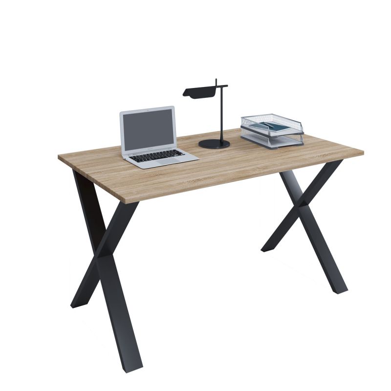 Schreibtisch Lona 80 x 50 cm X-Fußgestell Sonoma-Eiche/schwarz
