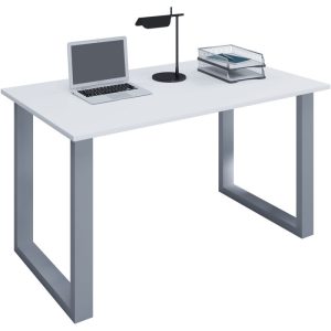 Schreibtisch Lona 80 x 50 cm U-Fußgestell weiß/silber Schreibtisch Lona 80 x 50 cm U-Fußgestell weiß/silber