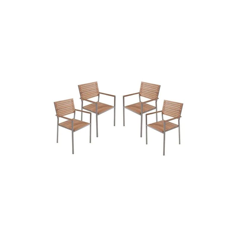 Stapelstuhl-Set „Denver“ Teak 4er Set