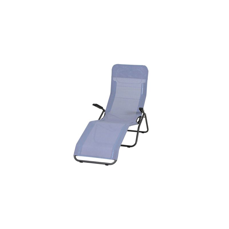 Kippliege Anco 144 x 72,5 x 103,5 cm 1-fach verstellbar anthrazit/blau