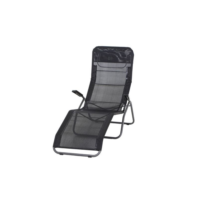 Kippliege Anco 144 x 72,5 x 103,5 cm 1-fach verstellbar anthrazit/schwarz