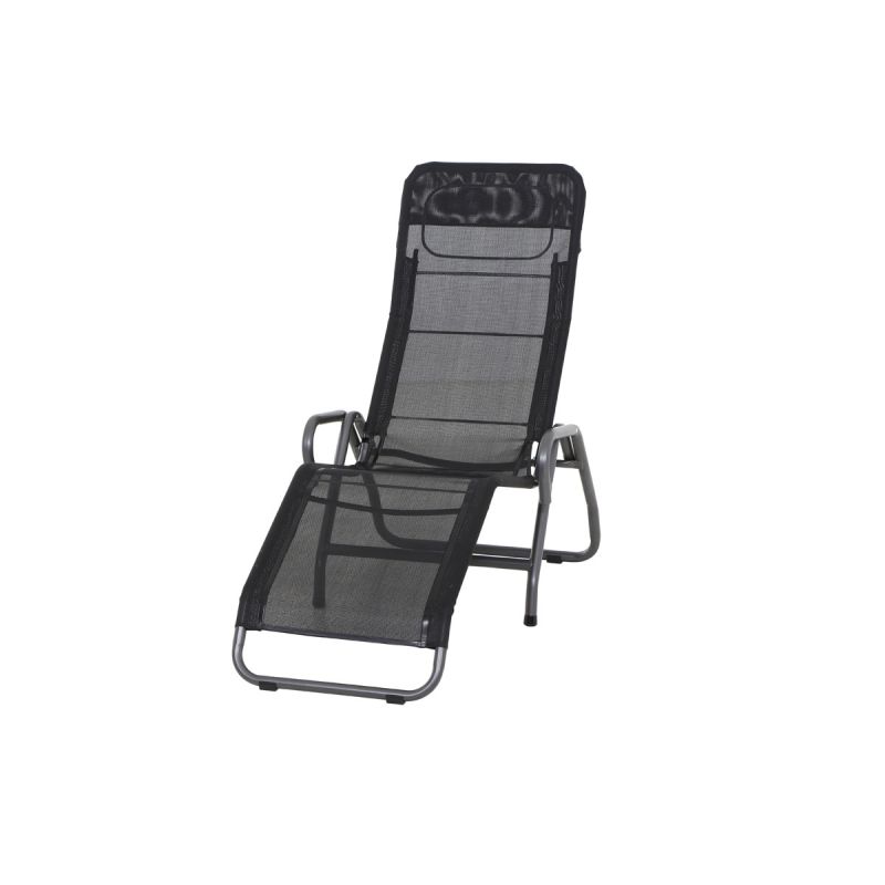 Kippliege Bito 139 x 72 x 118 cm 1-fach verstellbar anthrazit/schwarz