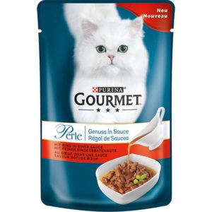 Gourmet Portionsbeutel Perle Genuss in Sauce Rind 85 g Gourmet Portionsbeutel Perle Genuss in Sauce Rind 85 g