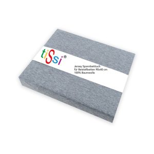 tiSsi Spannbetttuch „Universal“ 90×40 cm, grau tiSsi Spannbetttuch „Universal“ 90×40 cm, grau