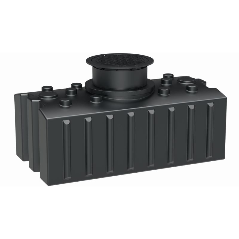 GreenLife Regenwasser-Flachtank, mit Ausgleichsdom und begehbarer Abdeckung, 2.000 L