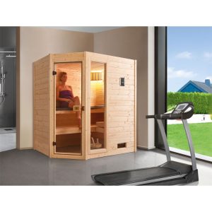 Weka Massivholzsauna Valida 2 mit Glastür und Fenster ohne Ofen