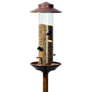 dobar Futterspender inkl Ständer 16,5 x 16,5 x 138 cm Kunststoff Kupfer