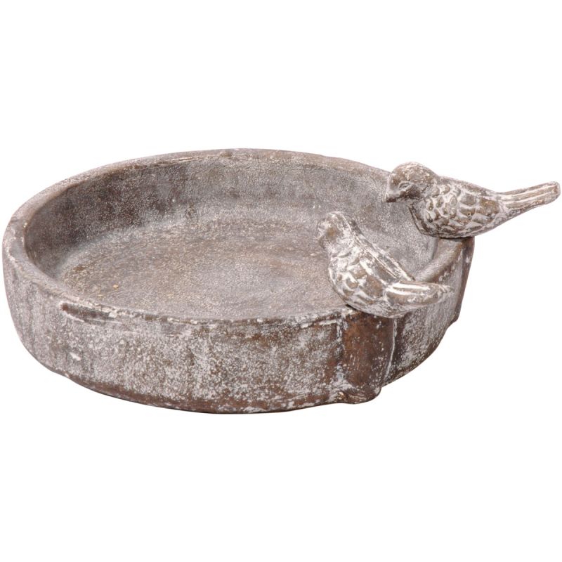 dobar Vogeltränke Pool-Oase 24,5 x 24,5 x 5,5 cm Keramik Grau