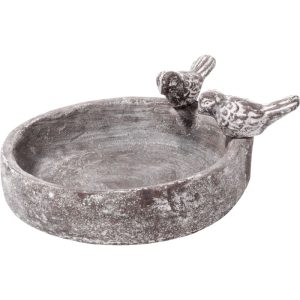 dobar Vogeltränke Pool-Oase 18 x 18 x 4,5 cm Keramik Grau