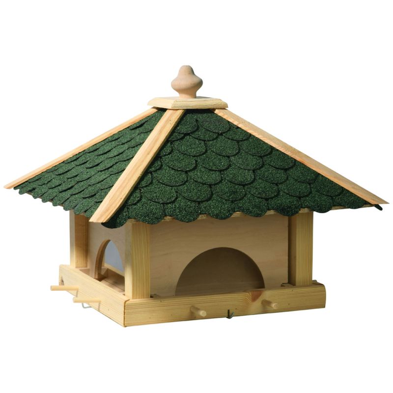 dobar Vogelfutterhaus mit Schubladen 49 x 49 x 36 cm Kiefer Grün