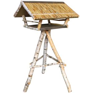 dobar XXL-Vogelfutterhaus inkl Ständer 80 x 75 x 125 cm Birke