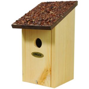 dobar Nistkasten mit Öffnungsklappe 16,5 x 14,5 x 27 cm Braun