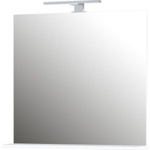 Spiegel weiß mit Ablageboden und LED-Beleuchtung 76 x 75 x 15 cm Spiegel weiß mit Ablageboden und LED-Beleuchtung 76 x 75 x 15 cm