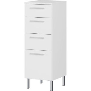Badunterschrank weiß Supermatt 4 Schubladen 60 x 60 x 35 cm