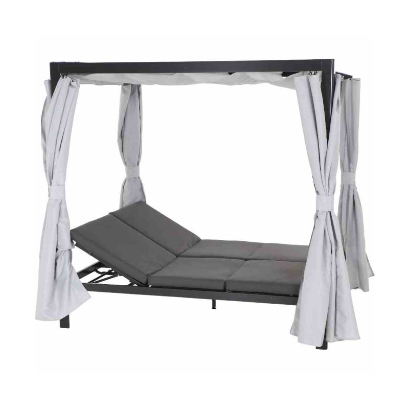 Siena Garden Sofabett „Waikiki“, mehrfach verstellbar, anthrazit/grau
