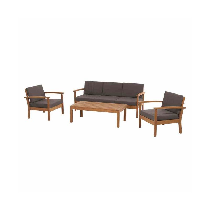 Siena Garden Loungeset „Tavira“, teaklook/dunkelgrau