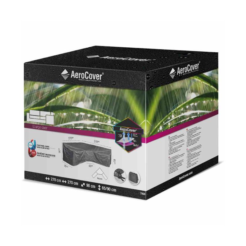 AeroCover Schutzhülle für L-förmige Loungesets 270 x 270 x 90 x 65/90 cm anthrazit
