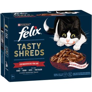 Felix Tasty Shreds Geschmacksvielfalt vom Land 10 x 80g Felix Tasty Shreds Geschmacksvielfalt vom Land 10 x 80g