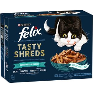 Felix Tasty Shreds Geschmacksvielfalt aus dem Wasser 10 x 80g Felix Tasty Shreds Geschmacksvielfalt aus dem Wasser 10 x 80g