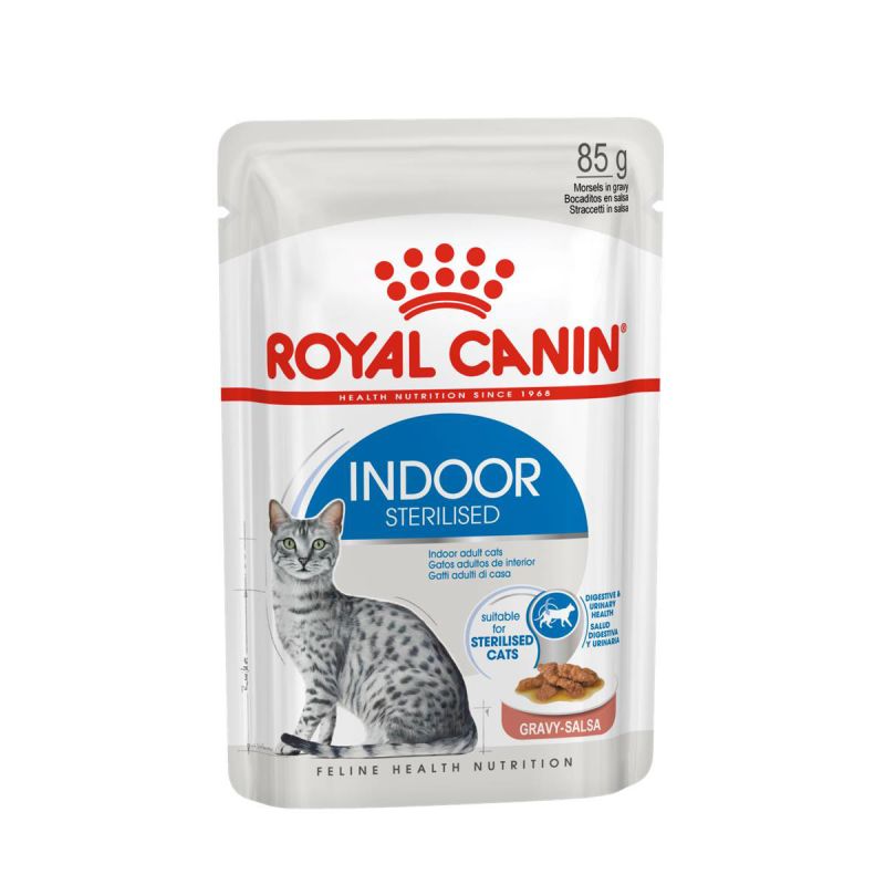 Royal Canin Feline Health Nutrition Indoor Sterilised in Sauce 12 x 85 g.
