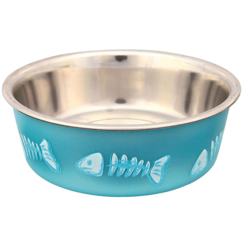 Trixie Edelstahlnapf blau, Ø12 cm / 0,3 Liter