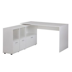 Wohnling Schreibtischkombination, 136×75,5×155,5 cm, weiß Wohnling Schreibtischkombination, 136×75,5×155,5 cm, weiß