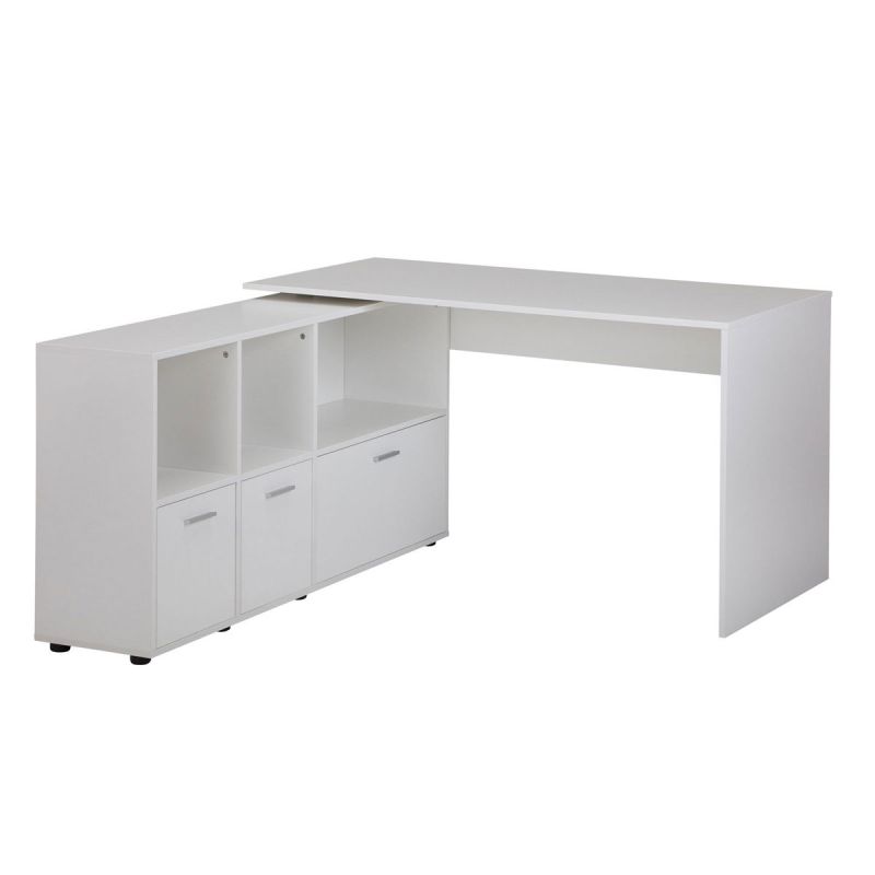 Wohnling Schreibtischkombination, 136x75,5x155,5 cm, weiß