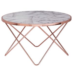 Wohnling Design Couchtisch, Marmor Optik, weiß, 85 cm Wohnling Design Couchtisch, Marmor Optik, weiß, 85 cm